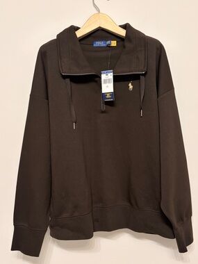 Polo Ralph Lauren brown funnel neck sweater sz l large new